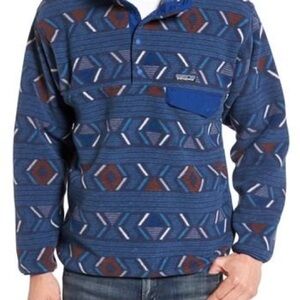Patagonia Synchilla Snap-T Fleece Pullover Lifecycle Glass Aztec Tribal Blue